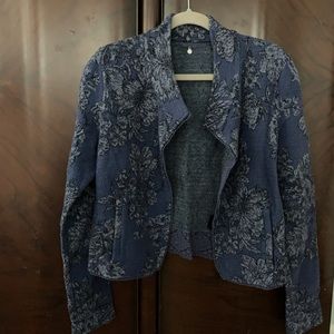 Anthropologie knitted and knitted blue jacket